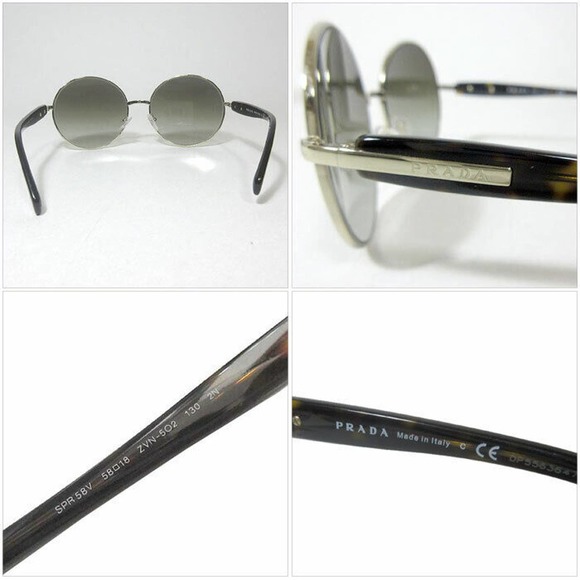 NIB PRADA SPR58V BROWN HAVANA LETTERING LOGO PLASTIC METAL FRAME SUNGLASSES main image 6